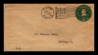Dr Jim Stamps Us Tiffin Ohio Embossed Cover 1905 Flag Cancel Backstamp