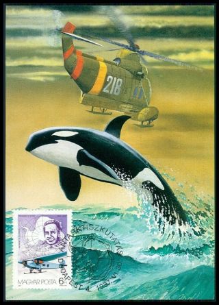 Hungary Mk Antarctic Research Byrd Whale Orca Carte Maximum Card Mc Cm Bm69