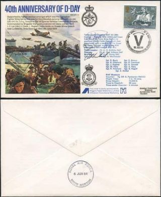 Ac10b 40th Ann Of D - Day Signed By 4