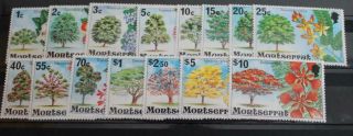 Montserrat 1976 Sg371 - 85 Qeii Flowering Trees Thematic Set Fine Mnh