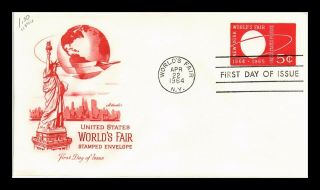 Us Cover York Worlds Fair 5c Postal Stationary Fdc Artmaster Cachet
