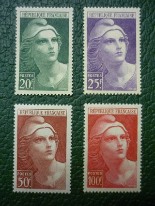 France 1945 Marianne High Values Set Of 4 Vf Never Hinged Sg 932 - 935
