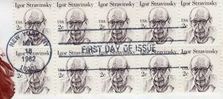 U.  S.  First Day Cover,  Artmaster,  Scott 1845,  Igor Stravinsky 3