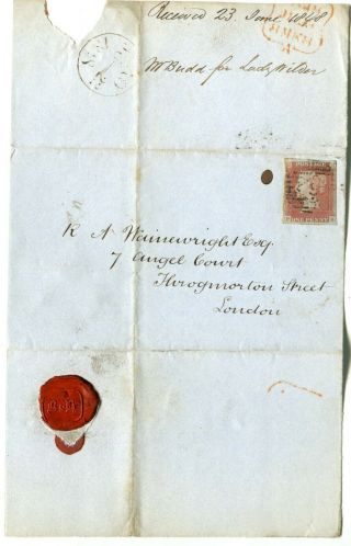 (898) Good Sg8 Qv 1d Red Brown On 1848 Cover