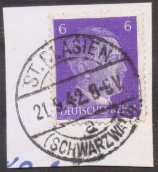 Germany Postmark / Cancel " St.  Blasien (schwarzwald) " 1942