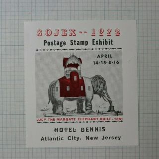 Sojex 1972 Postage Stamp Expo Atlantic City Nj Event Souvenir Ad