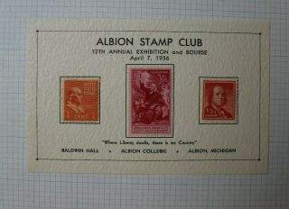 Albion Stamp Club 12th Annual Expo & Bourse Ben Franklin Event Label Ad