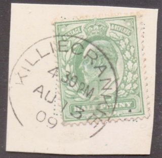Gb Scotland Edward 7th Postmark / Cancel " Killiecrankie " 1909