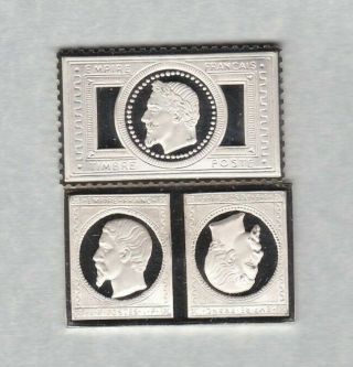 2 Napoleon Silver Stamp Ingots In Near