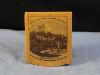 Mauchline Ware Wooden Treen Victorian Antique Stamp Box Case Drummond Castle