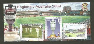 Gb Iom Isle Of Man 2009 Cricket England V Australia Ashes M/s U/m