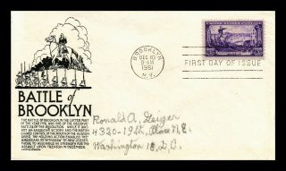 Us Cover Battle Of Brooklyn Fdc Scott 1003 Anderson Cachet