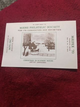 1970 Maipex Philatelic Society Stamp Show Decal Maine See Pictures