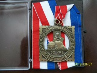American Philatelic Society 50 Year Medal - In Presentation Case
