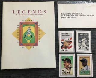 Legends Of Baseball 1989 Set (4 Stamps And 4 Exclusive Baseball Cards)