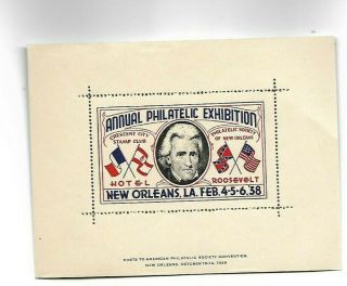 United States Stamp Annual Philatelic Exhibition Orleans 1938