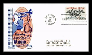 Dr Jim Stamps Us American Music Cachet Craft First Day Cover Scott 1252