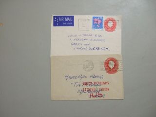 Two Old Australia Postal Stationery:3 1/2 D,  6 C