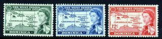 Dominica Qe Ii 1958 Inauguaration Of Caribbean Federation Sg 159 To Sg 161