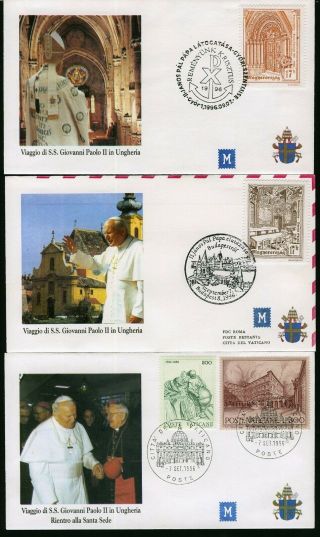 Vatican City Stamps Pope John Paul II 1997 Visit to Hungary 5 Event Covers 3