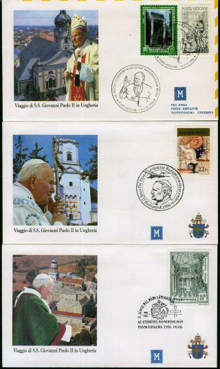 Vatican City Stamps Pope John Paul II 1997 Visit to Hungary 5 Event Covers 4