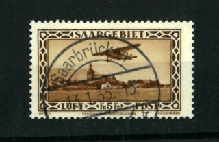 Germany Deutsche Reich,  Saargebiet Luftpost 1935,  5fr Vf