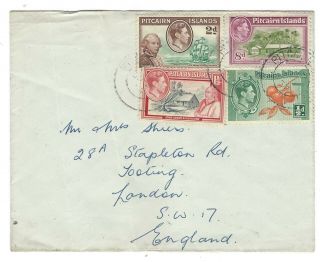 Pitcairn Islands 1947 Commercial Cover Ex Cruise Stopoff Zealand Co