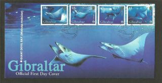 Gibraltar Stamps 2006 Wwf Nature Giant Devil Ray Set Fdc Covers