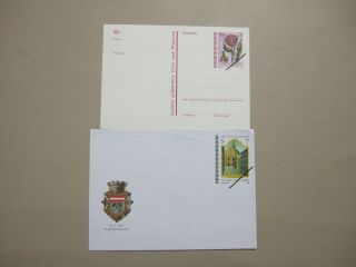 Two Austria Postal Stationery W/black Bar On Printed Stamp