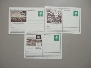 Three Germany 1959 Postal Stationery With Pictures