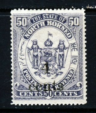 North Borneo 1904 4 Cents Surcharge On 50c.  Perf 14 Sg 153