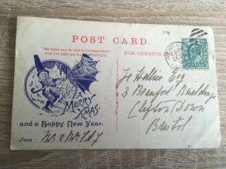 Postal History Gb Kevii Newport Isle Of Wight 560 Cancel On 1906 Postcard