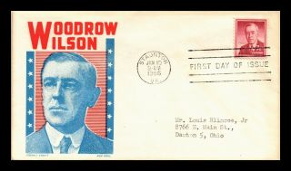 Dr Jim Stamps Us President Woodrow Wilson Ken Boll First Day Cover Scott 1040