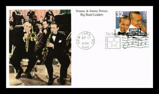 Dr Jim Stamps Us Big Band Leaders Tommy Jimmy Dorsey First Day Cover Mystic