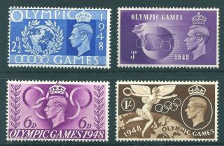 Un Mounted Gb Kgvi 1948 Olympic Games Set Of 4.  Sg 495 - 498