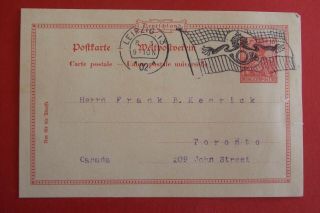 German Postal Stationery Postcard Posted 1902 Leipzig To Toronto Canada