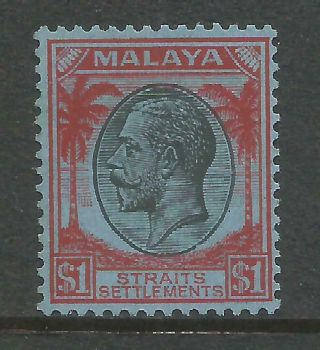 Straits Settlements 1936 Mnh 1$ Black & Red/blue Sg272 Cat.  $25 // £20