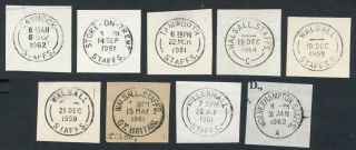 Gb 1959 - 1964 Postmarks Circular Date Stamps Cds On Piece: Staffordshire