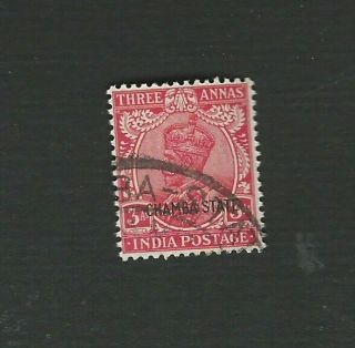 India 1935 George V.  3a Carmine Defin Stamp,  O/ptd 