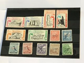 Gb Lundy 1954 Jubilee & 1953 Coronation M/m Stamps 13 In Total
