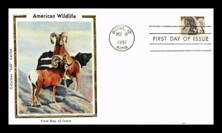 Us Cover Big Horn Sheep American Wildlife Fdc Colorano Silk Cachet