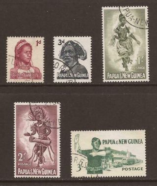 Papua Guinea 1961 - 62 Sg28/32 Definitives Set - Fine (jb7973)