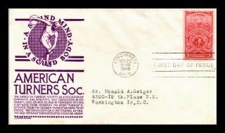 Dr Jim Stamps Us American Turners Fdc Cover Scott 979 Cs Anderson
