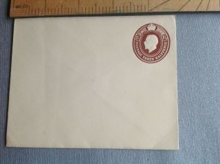 Gb Kgv Embossed 1 1/2d Brown Prepaid Small Envelope.  Postal Stationery
