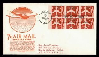 Dr Who 1960 Fdc 7c Airmail Booklet Pane Anderson Cachet E69178
