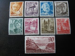 Rheinland - Pfalz French Occupation Zones Stamp Lot Cv $32.  50