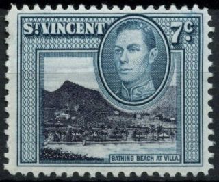 St.  Vincent 1949 - 52 Sg 170,  7c Blue - Black & Blue - Green Kgvi Mh D86598