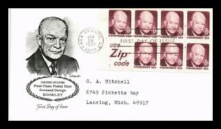 Dr Jim Stamps Us Eisenhower Revised Design Fdc Cover Booklet Pane Scott 1395d