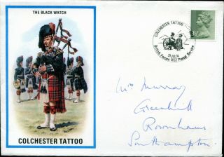 1974 Colchester Tattoo British Forces Army With Cannon Postmark.  The Black Watch