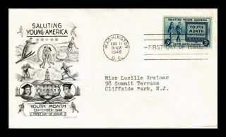 Us Cover Salute To Youth Of America Fdc Scott 963 Smartcraft Cachet